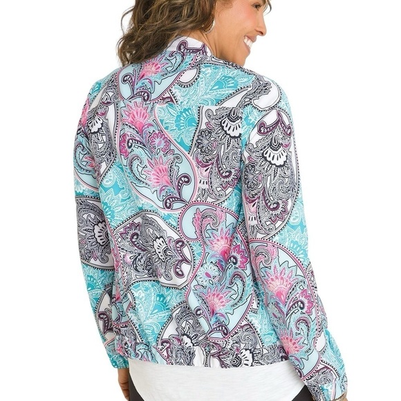 Chico’s UPF Neema Paisley Jacket Size 8/10 (M) - Picture 9 of 15